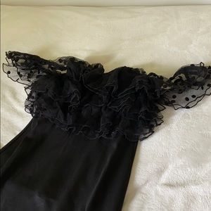 NWT Forever 21 black strapless lace ruffle dress